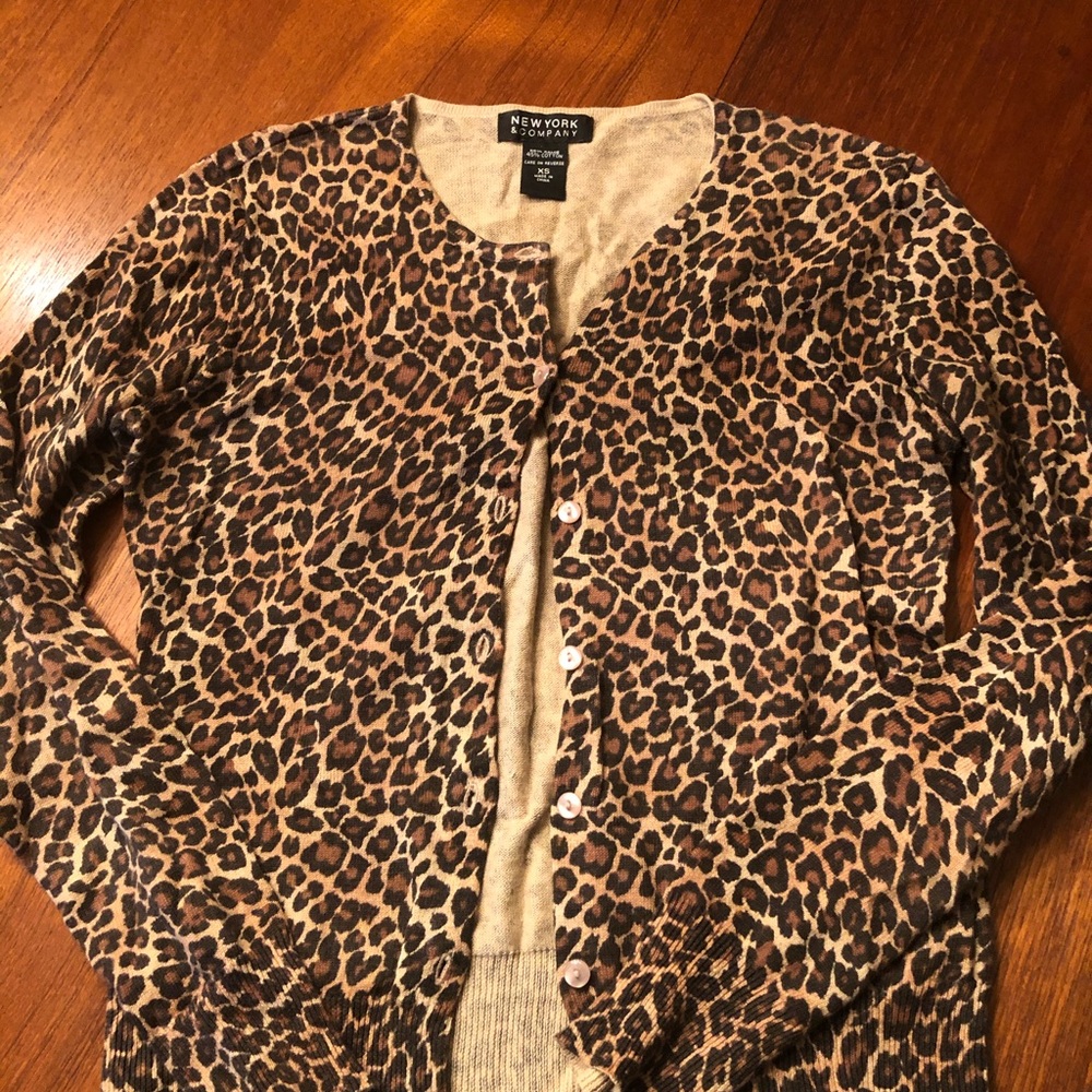 Vintage lightweight animal print cardigan